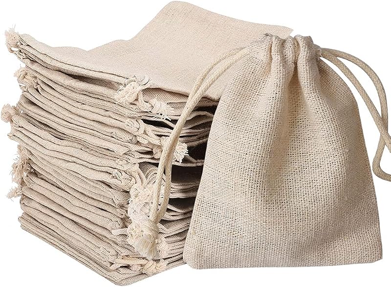 Nuoshen 30 Pcs Hessian Bags 8x10 cm Burlap Drawstring Gift Bags for Jewelry DIY