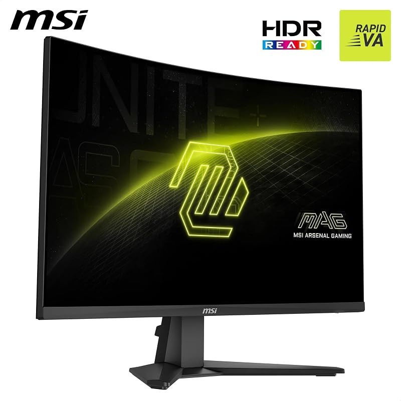 MAG 276CFA E20 27-Zoll-FHD-1500R-Gaming-Monitor, 1920 x 1080 Rapid VA, 200 Hz, 0,5 ms, HDR-fähig, AMD FreeSync Premium, Augenschutz, AI-Vision, HDMI 2.0b, DP 1.2a, Vesa-Halterung, schwarz