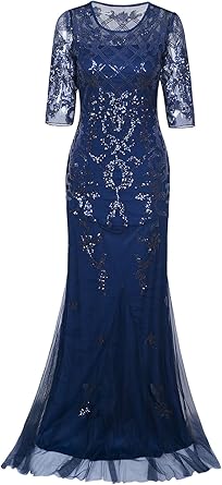 Vestido lentejuelas largo boda Clearance