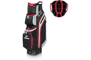 T Winsology Max Lightweight Golf Cart Bag with Dual Handles and 14 Way Individual Full Length Dividers, Golf Club Bag with 11 Pockets, Large Putter Well, Double Strap Cooler for Men & Women