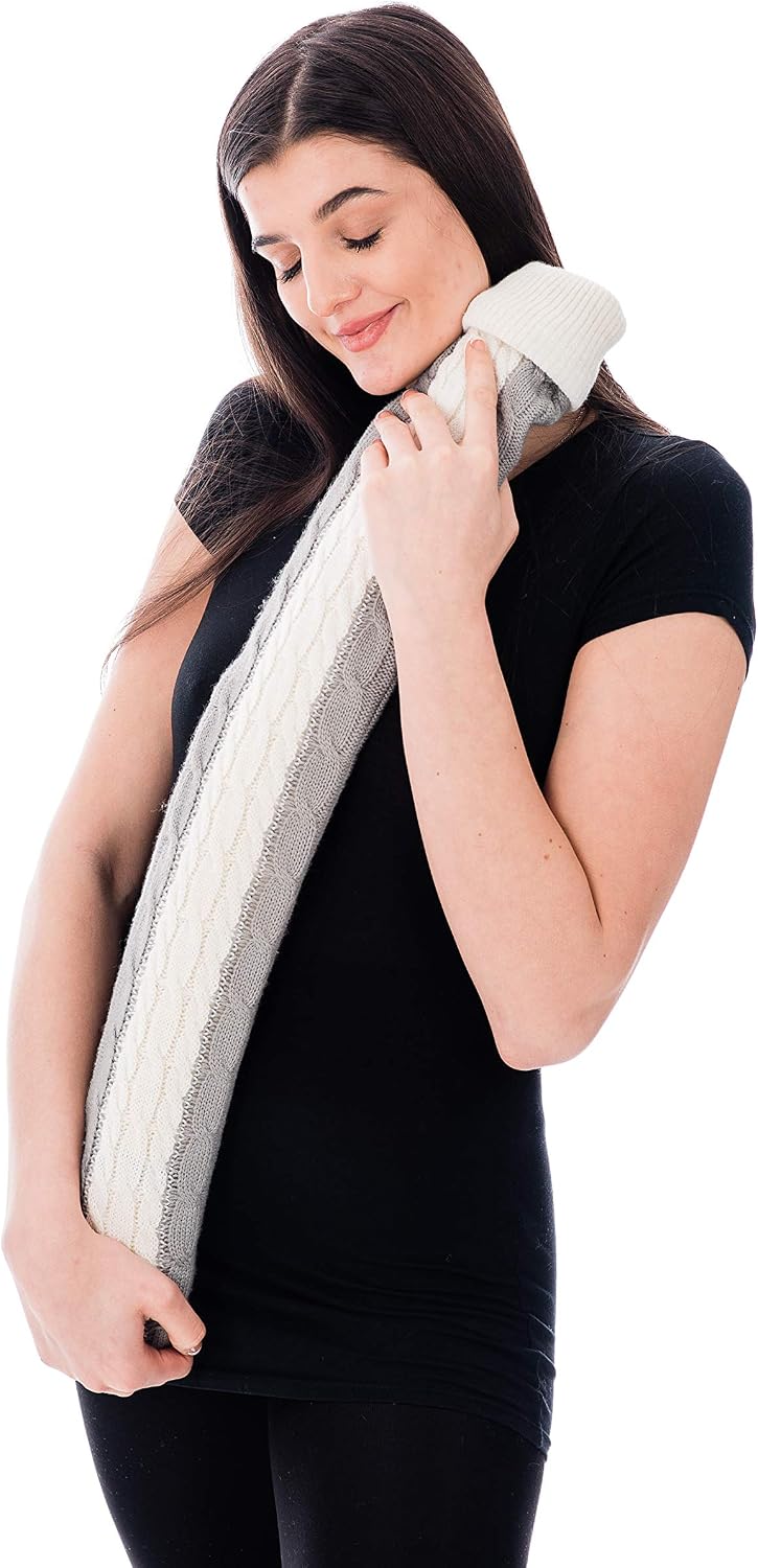 LIVIVO 2L Extra Long Hot Water Bottle with Cover UK, Large Hot Water Bottles for Adults Winter Warmth & Stress Relief