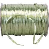 Reliant Ribbon 25769-577-01C Raffia Prime - Pearl Ribbon, 1/4 Inch X 100 Yards, Sage