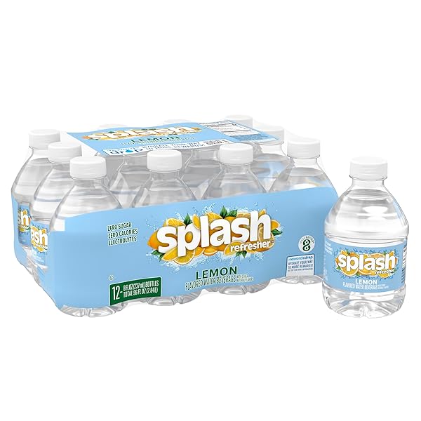SPLASH REFRESHER LEMON FLAVORED WATER, 8 FL OZ,...