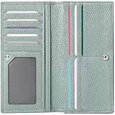 GOIACII Wallets for Women RFID Blocking Ultra Slim Leather Credit Card Holder Clutch