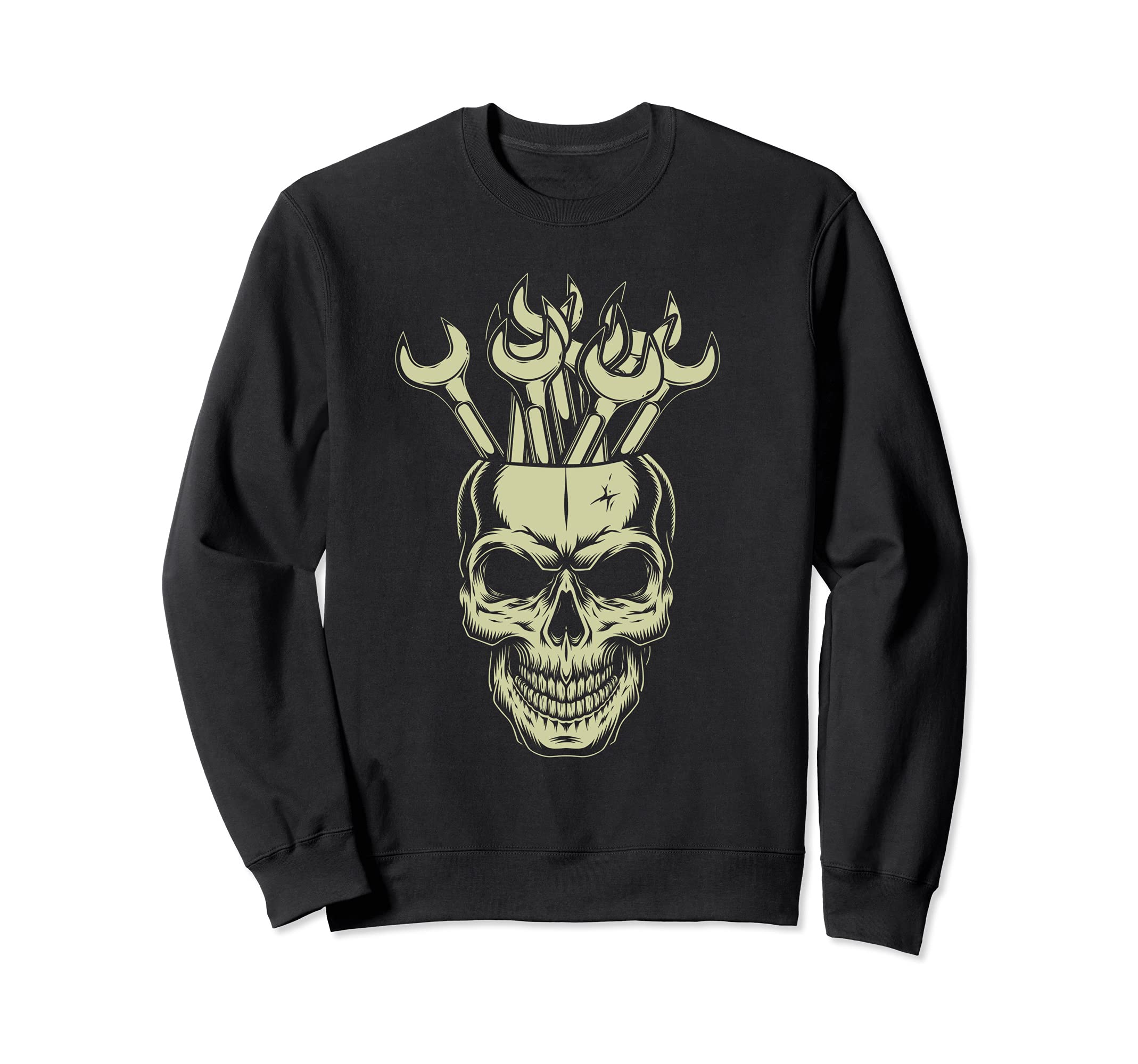 Skull Wrench Mechanic Tools Garage Car Mechanic Auto Sweatshirt