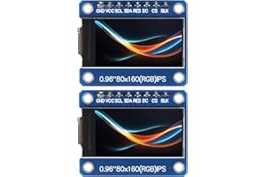 XIITIA 2pcs 0.96" HD IPS TFT LCD Display Module 80x160 RGB LCD Screen 3.3V ST7735 Drive SPI Interface 8pin Full Color for Arduino DIY