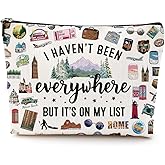 LONGXIN Travel Bag Gifts for Women Travel Makeup Bag Essentials Cosmetic Bag Toiletry Bag World Gift Flight Vacation Gifts for Women Sister Friend