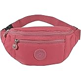 Large Crossbody Fanny Pack with 3-Zipper Pockets,Gifts for Enjoy Sports Festival Workout Traveling Running Casual Hands-Free Wallets Waist Pack Phone Bag Fits All Phones (Pink)