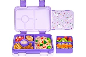MSSWFSG Bento Box for Kids & Toddlers, Leak-Proof Lunch Box with 5/6 Compartments - Back to School, Snack Containers for On-the-Go Meal, Made with Safe BPA-Free Material