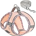 TomteNisse Dog Harness and Leash Set, No Pull Pet Harness for Small Dogs Easy Walking,Soft Breathable Small Dog Harness,Adjustable Reflective Step in Vest Harness for Puppy ,kitten, Cats