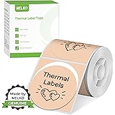NELKO Thermal Labels for Nelko PM220 Label Maker, 2 Inch (50mm) Thermal Sticker Label, Waterproof, Multi-Purpose Label Tape, 1 Roll of 120 Self-Adhesive Thermal Paper (Khaki)