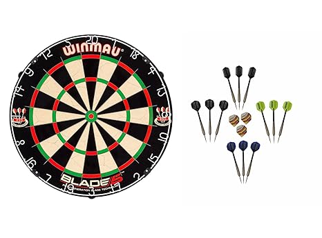 Winmau Blade 5 Dartboard + McDart Steeldarts (12 Steeldarts)