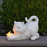 Festive Lights 20cm Solar Cat Memorial Light with Butterfly Warm White LED view 7
