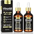 2-Pack 5% Minoxidil Hair Growth Serum for Men and Women, Hair Regrowth Treatment for Stronger, Thicker, and Longer Hair, Facial Hair Grooming and Thickening Solution