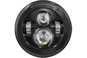 BICYACO DOT 7 Inch Motorcycle LED Headlight Headlamp Compatible with Harley Davidson Electra Glide Street Glide Fat Boy Road King Heritage Softail Switchback Black