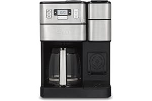 Cuisinart Coffee Center Grind and Brew Plus, Built-in Coffee Grinder, Coffeemaker and Single-Serve Brewer with 6oz, 8oz and 10oz Serving Size, Black/Silver, SS-GB1NAS