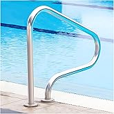 JENLER - Stainless Steel Pool Handrail - 304 Stainless Steel Pool Rail | Expansion Screws Included | 330lbs Load Capacity | 31.5x31.5inch | 800x800MM | for In-ground Pools | No pre embedding Required