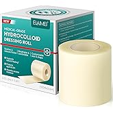 Hydrocolloid Roll for Wound Care - Cut-to-Size, Large Waterproof Hydrocolloid Patch Bandages with Self-Adhesive, Flexible & Ultra Absorbent, First Aid Kit Essential (2in x 11.8ft)