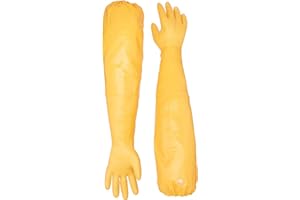 Showa Atlas 772 M Nitrile Elbow Length Chemical Resistant Gloves, 26", Yellow