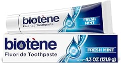 biotène Fluoride Toothpaste for Dry Mouth Symptoms, Bad Breath Treatment and Cavity Prevention, Fresh Mint - 4.3 oz