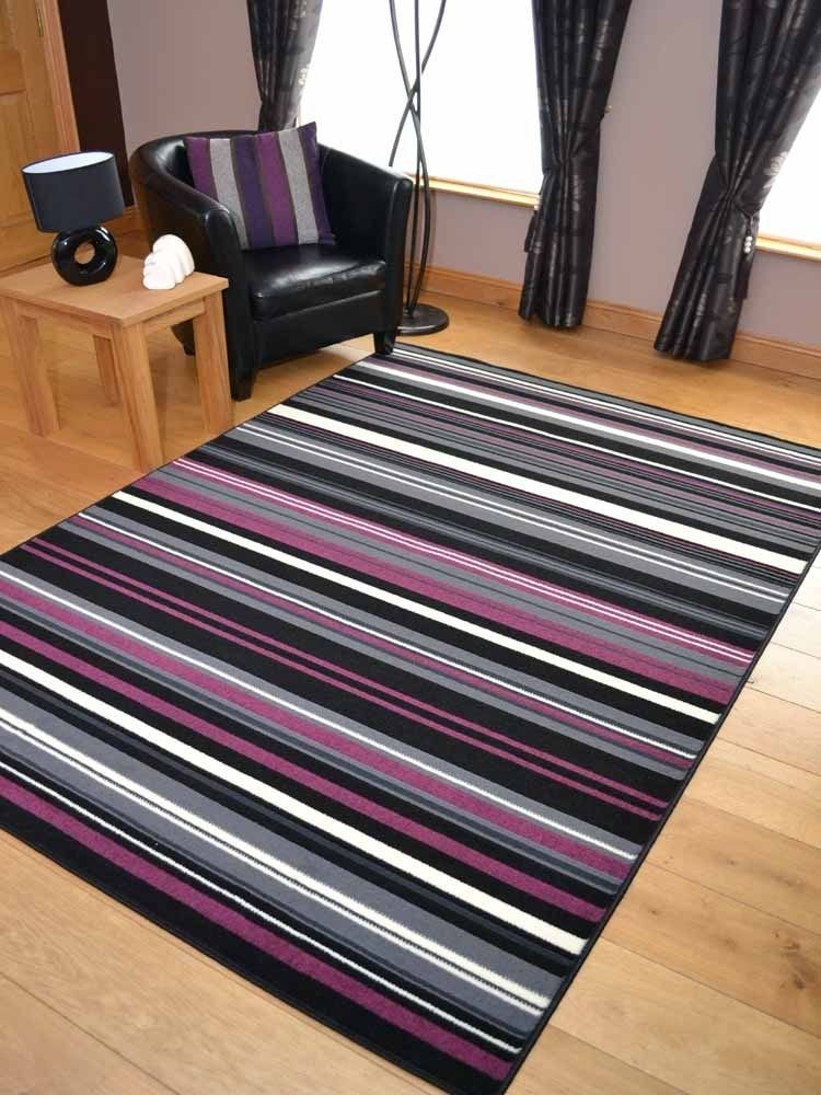 Trend Purple Pink Stripe Design Rug. Available in 8 Sizes (120cm x 170cm) Amazon.co.uk Kitchen