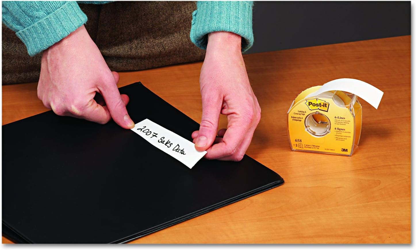 Post-it 658 Labeling & Cover-Up Tape, Non-Refillable, 1" x 700" Roll : Post It Label Roll : Office Products