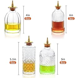 Bitters Bottle for Cocktails Set of 4 - Glass