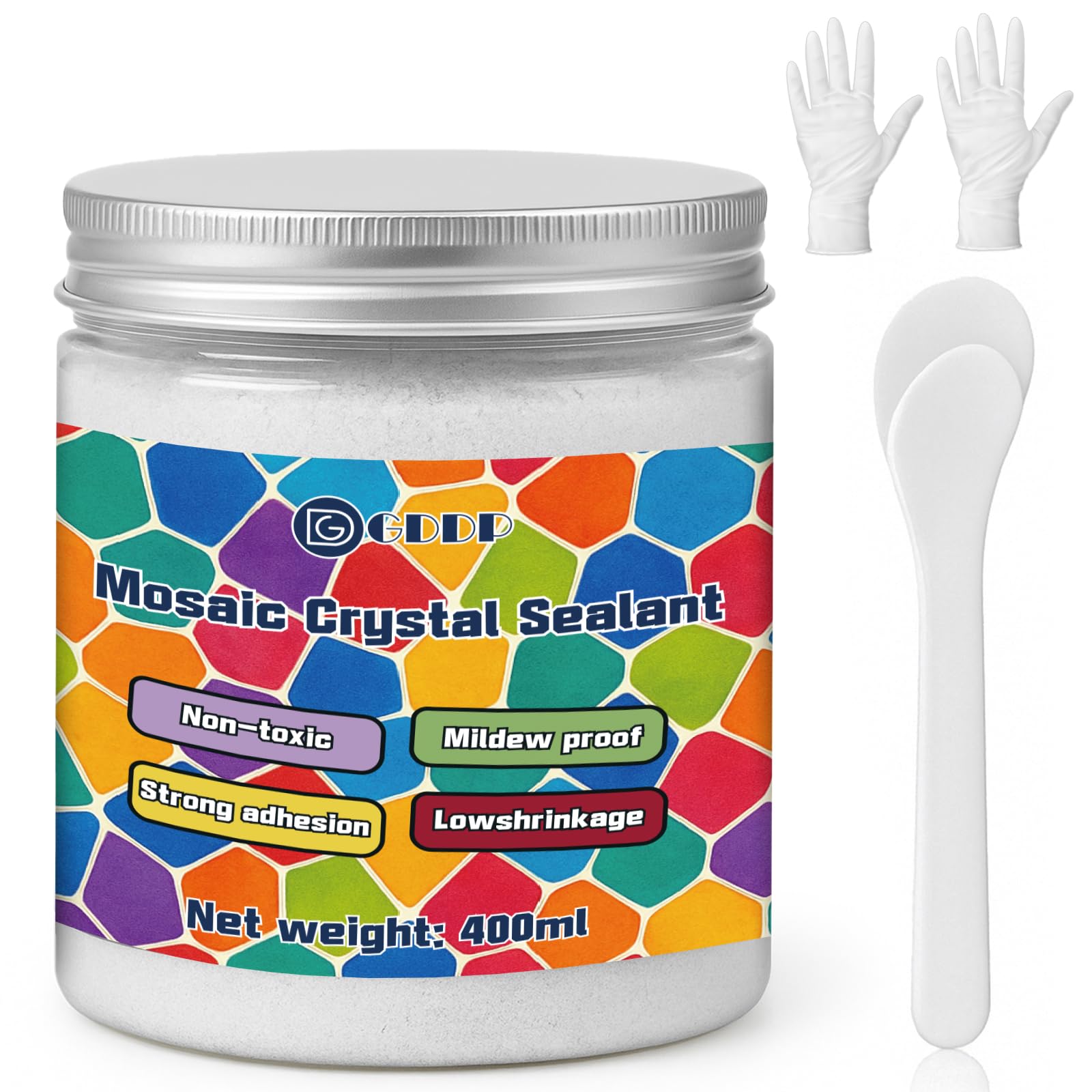 Photo 1 of GDDP 400g White Crystal Mosaic Grout, Handmade Grouting Filling Gaps Mosaic Tile Grout, Perfect Choice for DIY Craft Projects Mosaics