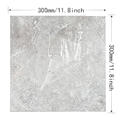 10-Pack Peel and Stick Grey Marble Tiles