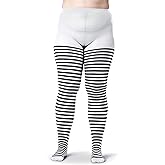 Silky Toes Womens Plus Size Striped Tights Bold Costume Halloween Stockings
