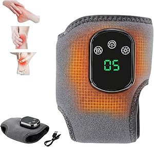 Fussmassagegerät elektrisch testsieger, 3-In-1-Fußmassager, Neuropathie Fussmassage, Portable Cordless Ankle Massagers with 3 Vibration Modes & 5 Heat Settings (Grau)