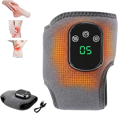 Fussmassagegerät elektrisch testsieger, 3-In-1-Fußmassager, Neuropathie Fussmassage, Portable Cordless Ankle Massagers with 3 Vibration Modes & 5 Heat Settings (Grau)