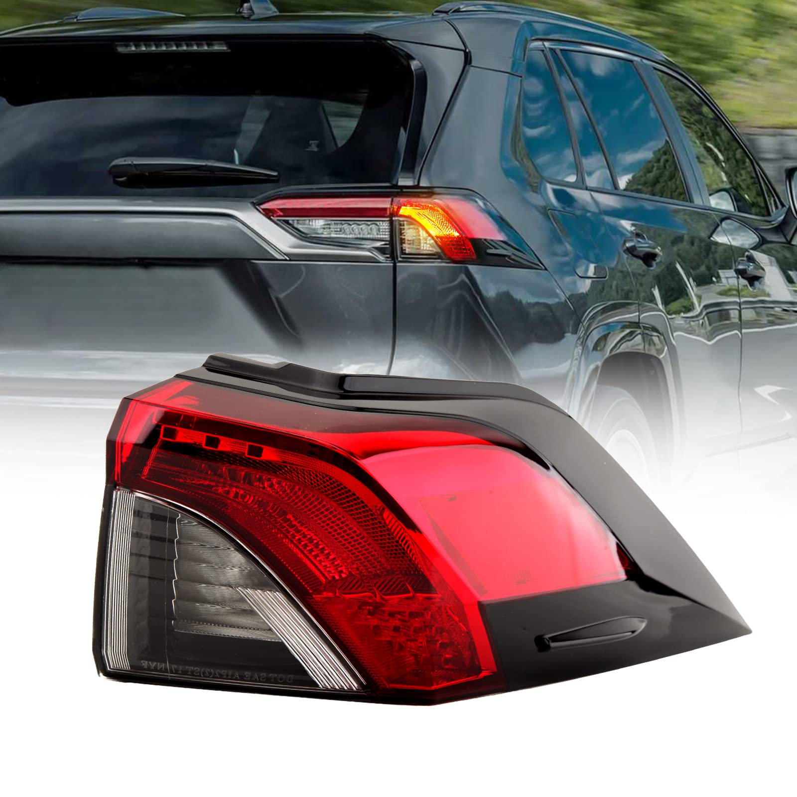 Photo 1 of Clidr Tail Light for Toyota RAV4 2019 2020 2021 2022 Outer Rear Brake Lamp Replace# 81560-0R090 TO2805148 Passenger Side (Right)