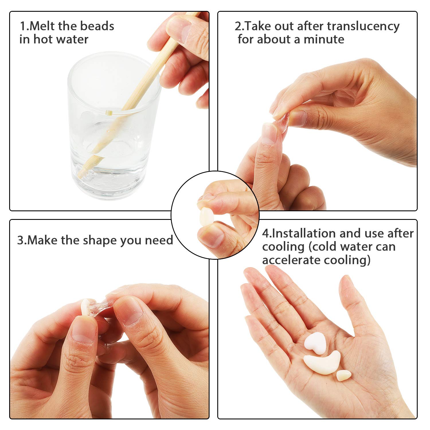 Temporary Tooth Repair Kit 3.53oz Thermal Adhesive Fitting Beads Temporary Tooth Replacements with Black Files and Small Scissor for Fixing Filling Missing Broken Tooth and Fake Teeth Veneers Supplies: Beauty