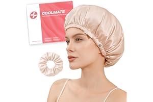 CoolMate Adjustable Satin Silk Bonnet for Sleeping Women, Tie Double Lined Silk Bonnet for Women Long Hair