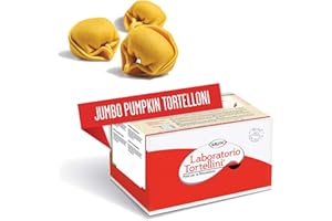 LABORATORIO TORTELLINI PASTAS Laboratorio Tortellini, Jumbo Pumpkin Tortelloni, Restaurant Quality Fresh Frozen Pasta Imported from Italy, Made with Durum Wheat Semolina (6.6 lbs)