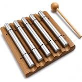 Blinvcra 5 Tone Hand Chime Bell for healing, Meditation Chime Bar with Wooden Mallet for Teachers Classroom Management, Mindfulness Bell Percussion Instrument for Yoga, Prayer, Focus and Relaxation