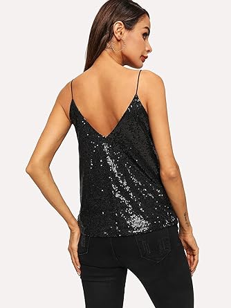 black sparkly cami top