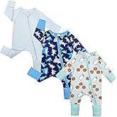 Bow Dream Bamboo Rayon Baby Boy Romper Footed Long Sleeve Footies Newborn Girl Clothes Footless with Zipper and Mitten Cuffs
