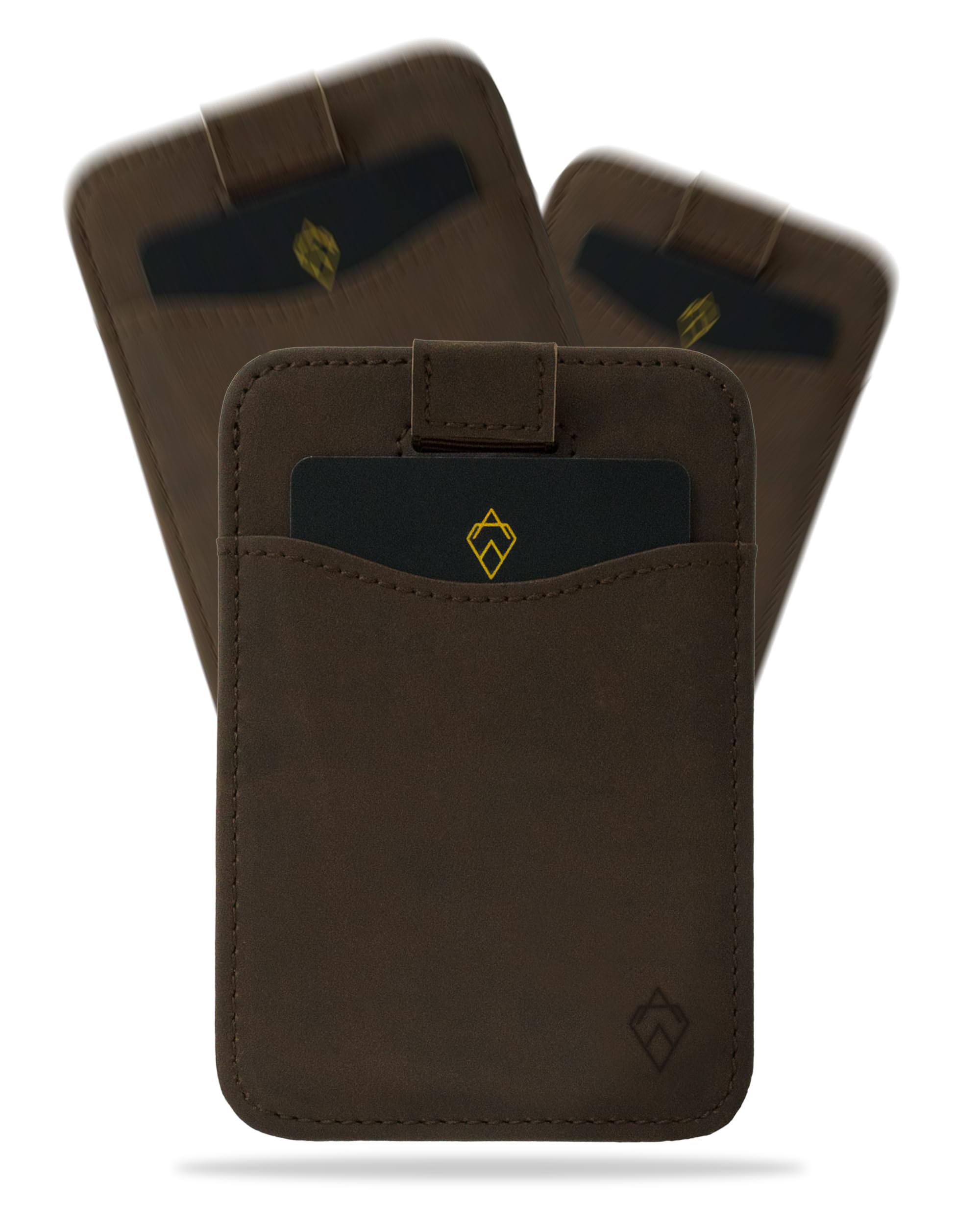 AKIELO RFID Blocking Card Holder and Gift Box – Compact and Slim Wallet – Minimalist Card Wallet (Charlie - Dark Mocha Edition)