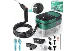 HOTOBY Handheld Steam Cleaner with Handle Control, 1.6L Large Water Tank, 3-Level Adjustable, Thickened Hose, Portable Steam Cleaner, High Temperature Pressurized Steamer for Home, Kitchen, Car (Dark Green)