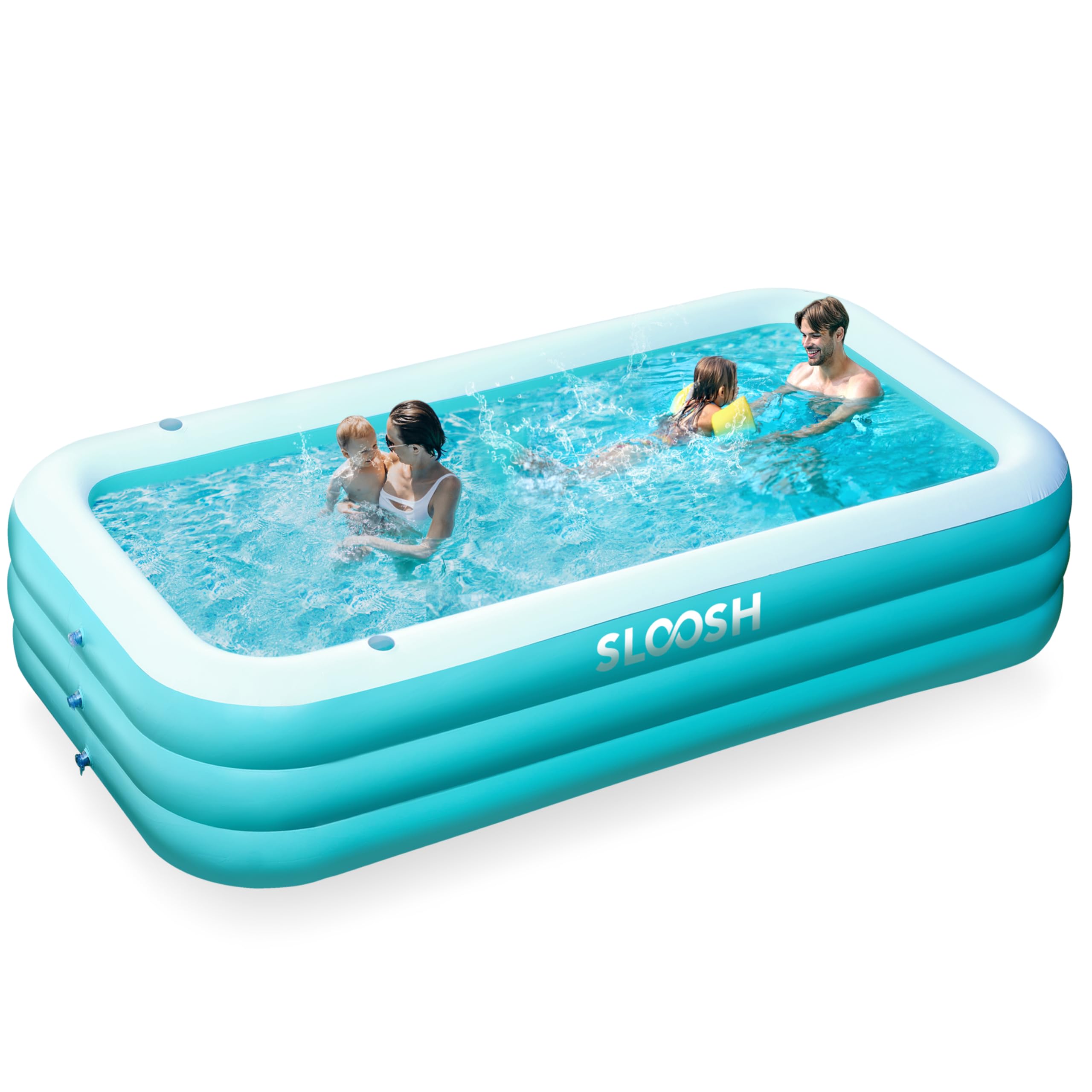 Photo 1 of *UNABLE TO TEST// UNKNOWN OF ANY MAJOR DAMAGES*SLOOSH Inflatable Pool for Adults with Seats, 120" x 72" x 22" Full-Sized Blow Up Durable Thickened Above Ground Family Pool, Large Swimming Pools for Backyard Garden Lawn Summer Water Party, Cyan