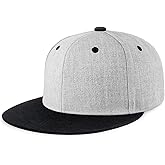 CHOK.LIDS Flat Bill Visor Classic Snapback Hat Blank Adjustable Brim High Top End Trendy Color Style Plain Tone Baseball Cap