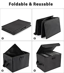 UENTIP Vinyl Record Storage Box for 7-inch Records