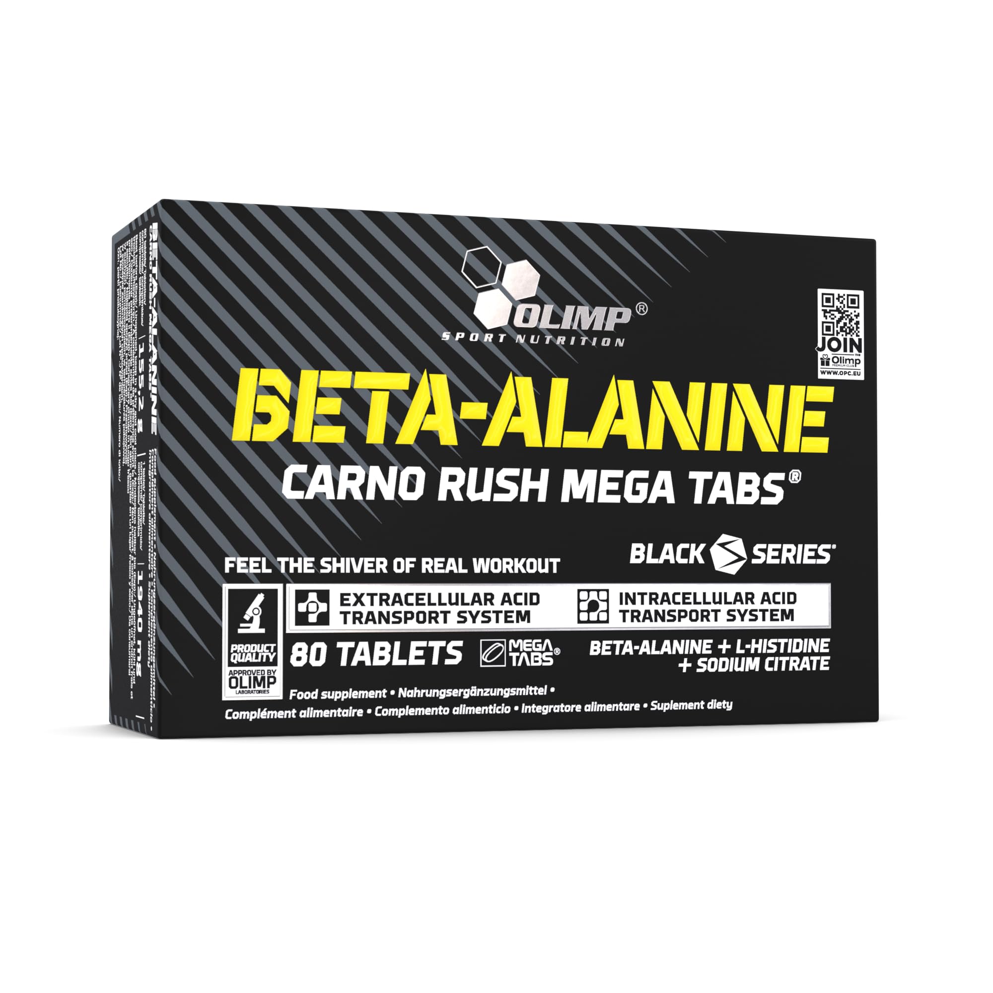 OLIMP SPORT NUTRITION Olimp Labs Beta-Alanine Capsules, Carno Rush, Pack of 80 Mega Tablets, BETA-Alanine CARNO Rush