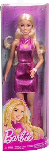 Barbie Fashionistas Doll 230 Blond Hair Metallic Pink Minidress Heart HYT88 view 7