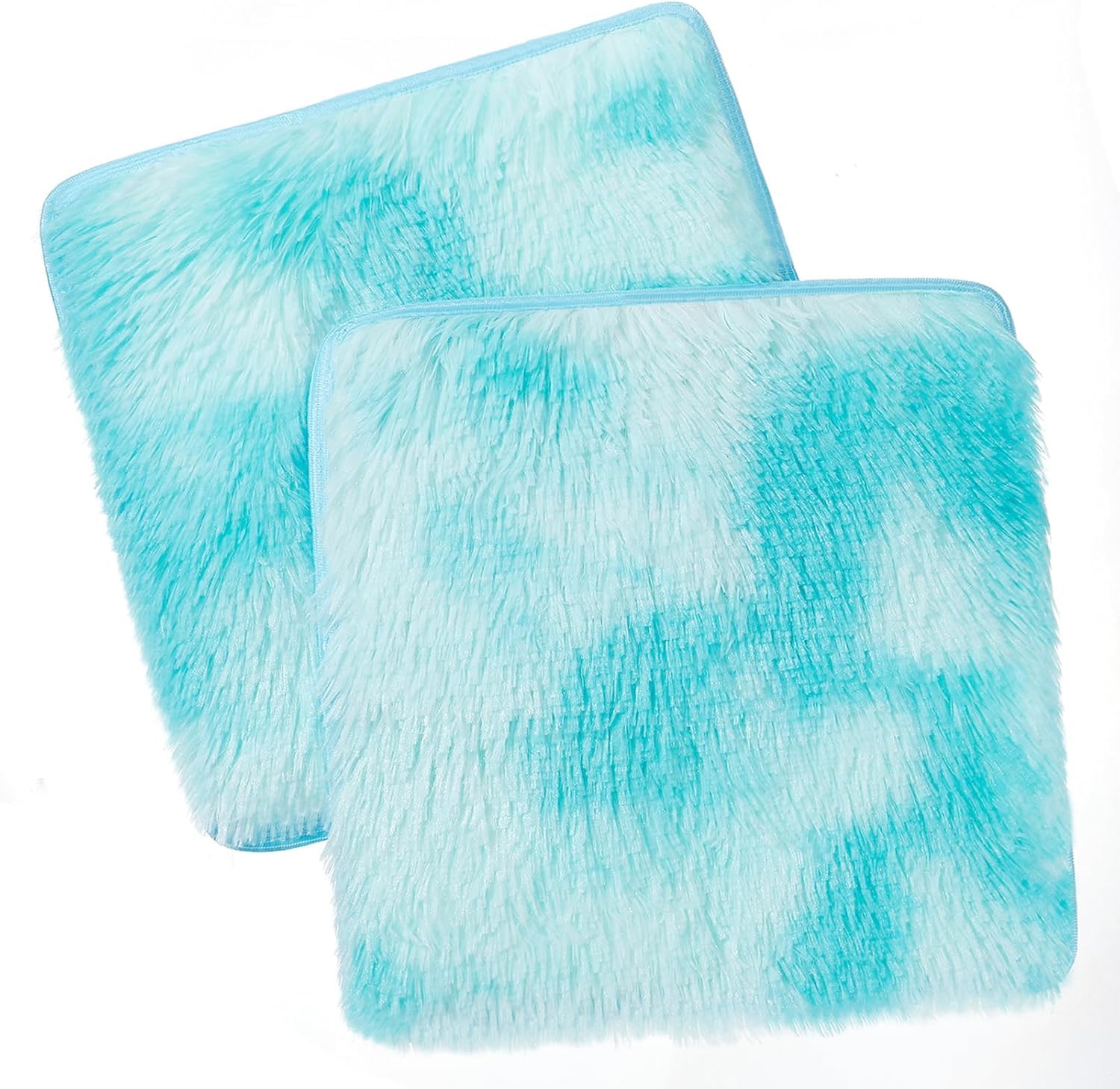 Photo 1 of 2 Pcs School Locker Rugs - Tie-dye 12 Inch Square Locker Decorations for Girls, Anti-Slip Fluffy Faux Fur Area Carpet for Middle School Locker Decor Aesthetic Nail Photography, Blue