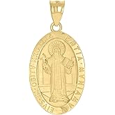 Jewels By Lux 10kt Yellow Gold Unisex St. Benedict Religious Charm Pendant