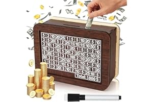 Cash Vault Wooden Savings Box, 2026 New 10000 Savings Challenge Box with Coin Counter & Numbered Targets, The Cash Vault Box 