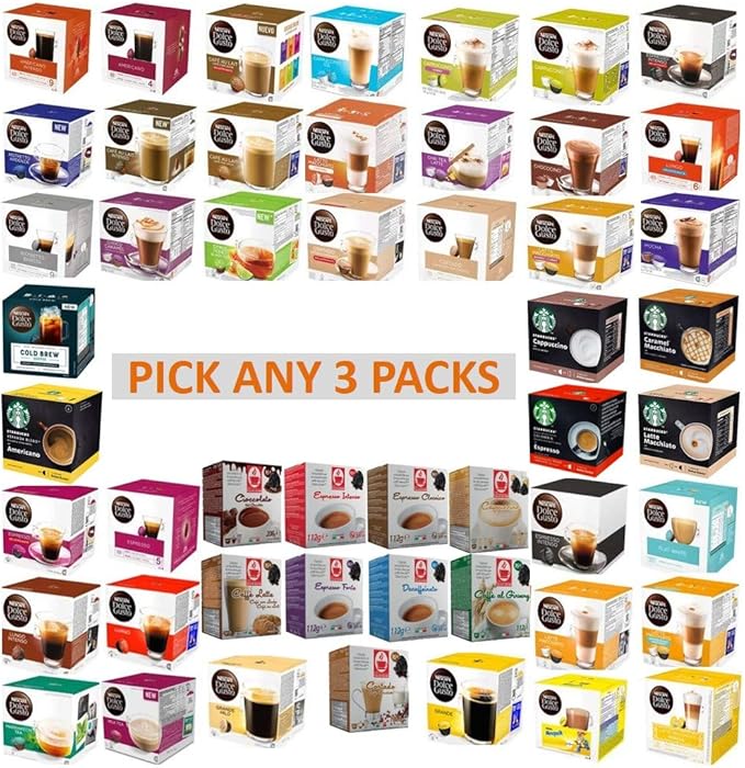 Dolce Gusto Compatible and Original Pods. Pick Any 3 Packs from 50